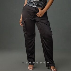 Anthropologie Good American Black Cargo Pants